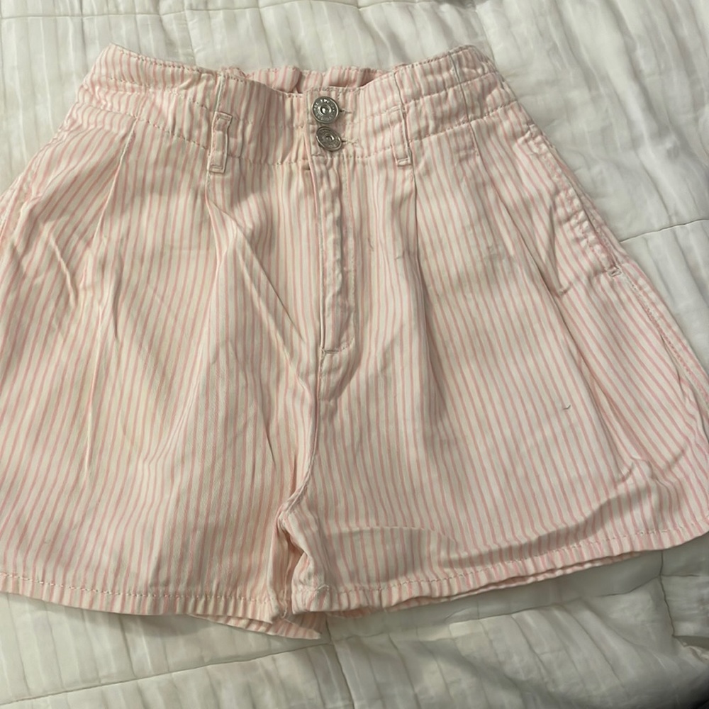 Pink and white stripped shorts